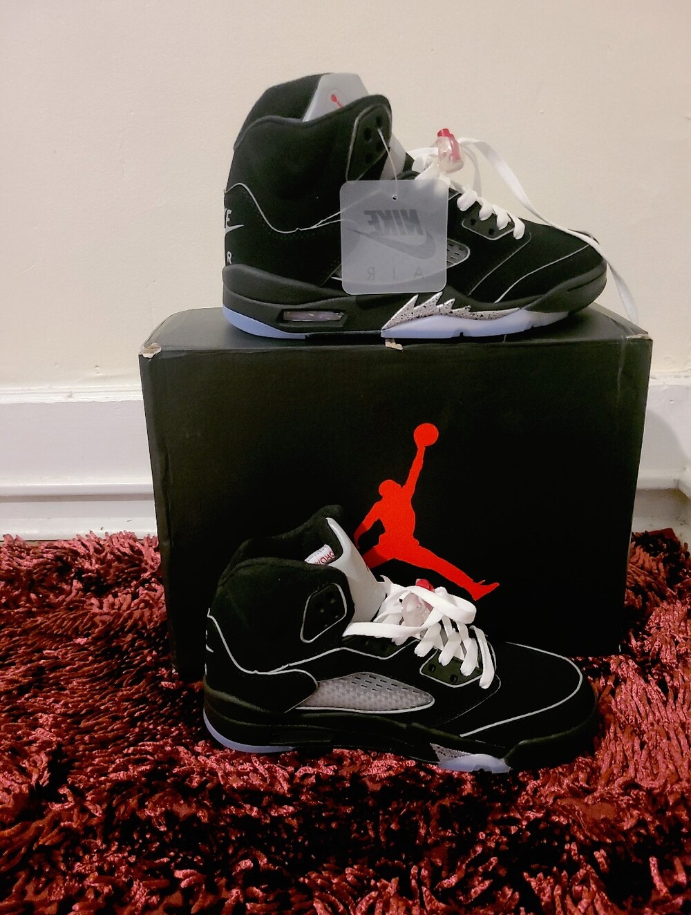 Nike Air Jordan 5 Retro Black Metallic Reimagined Size 7 New w/ Box